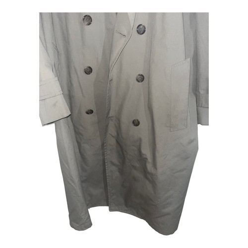 London Fog Trench Coat Men Size 42R Color Gray Used Condition No Belt - Picture 3 of 17