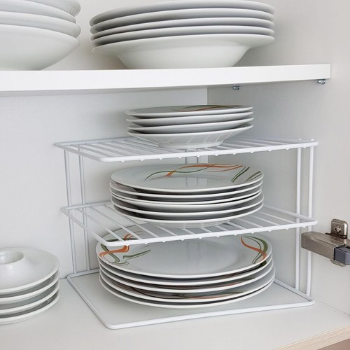 3Tier Corner Plate Rack Storage Stand Kitchen Cupboard Organizer for Plates Bowl - Picture 10 of 17