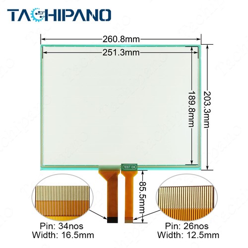 Vetro schermo touch panel HMIDT642 per HMIDT642FC HMIDT643 - Foto 2 di 6