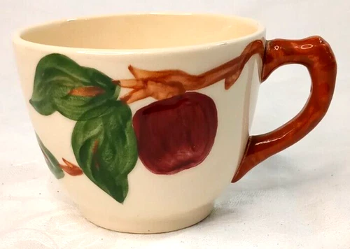 Franciscan Ware Coffee Cup Red Apple Pattern Teacup Vintage USA 2 3/4" X 3 3/8"