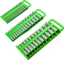 Magnetic Socket Organizer Set 3piece Green Portable Magnetic Socket Holder Tray