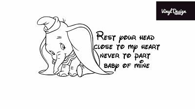 Dumbo Disney Close To My Heart Zitat Babys/Kinder Vinyl Wandbild 