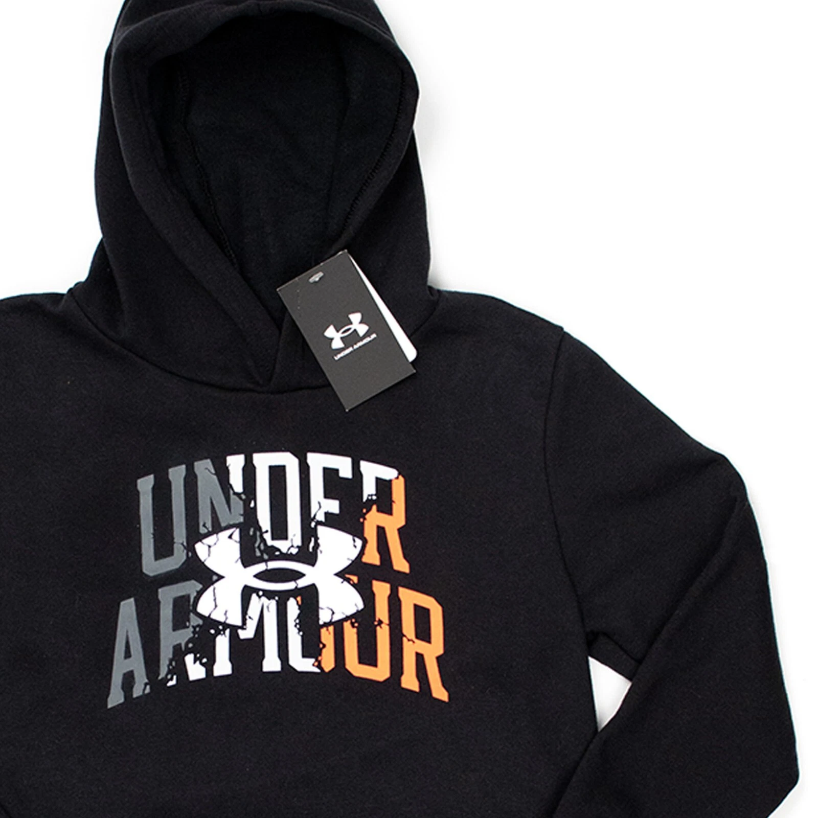 VETEMENTS Felpa con cappuccio da esterno Under Armour ragazzi YLG grande tasca anteriore nera taglia YLG