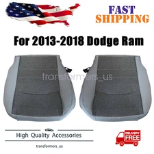 2013-2018 For Dodge Ram 1500 2500 3500 Driver & Passenger Bottom Seat Cover Gray