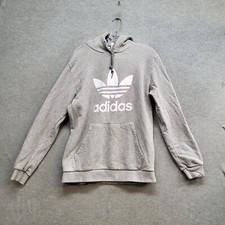 Adidas Originals Men Sweatshirt Large Gray Hoodie Logo Adicolor Classic Trefoil
