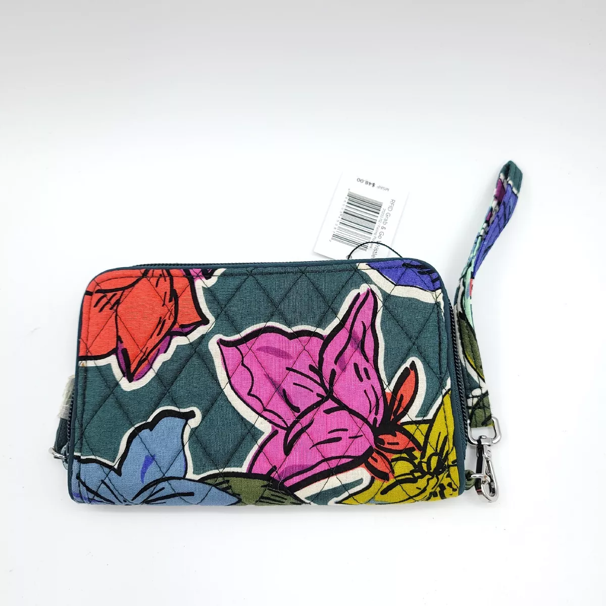 Vera Bradley RFID Grab Go Wristlet Retired FALLING FLOWERS