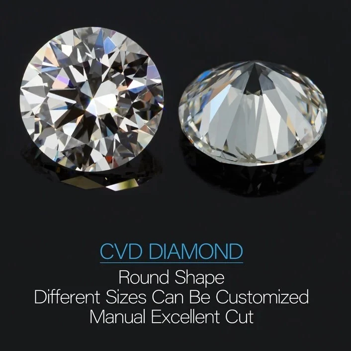 Lab Grown 1Ct CVD Diamond 6.45mm Round G Color VVS Clarity Certified Loose Gems - Image 3 of 4