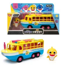 kami Pinkfong Baby Shark Amphibious Car Metal Die Cast Door Open Pull Back Car