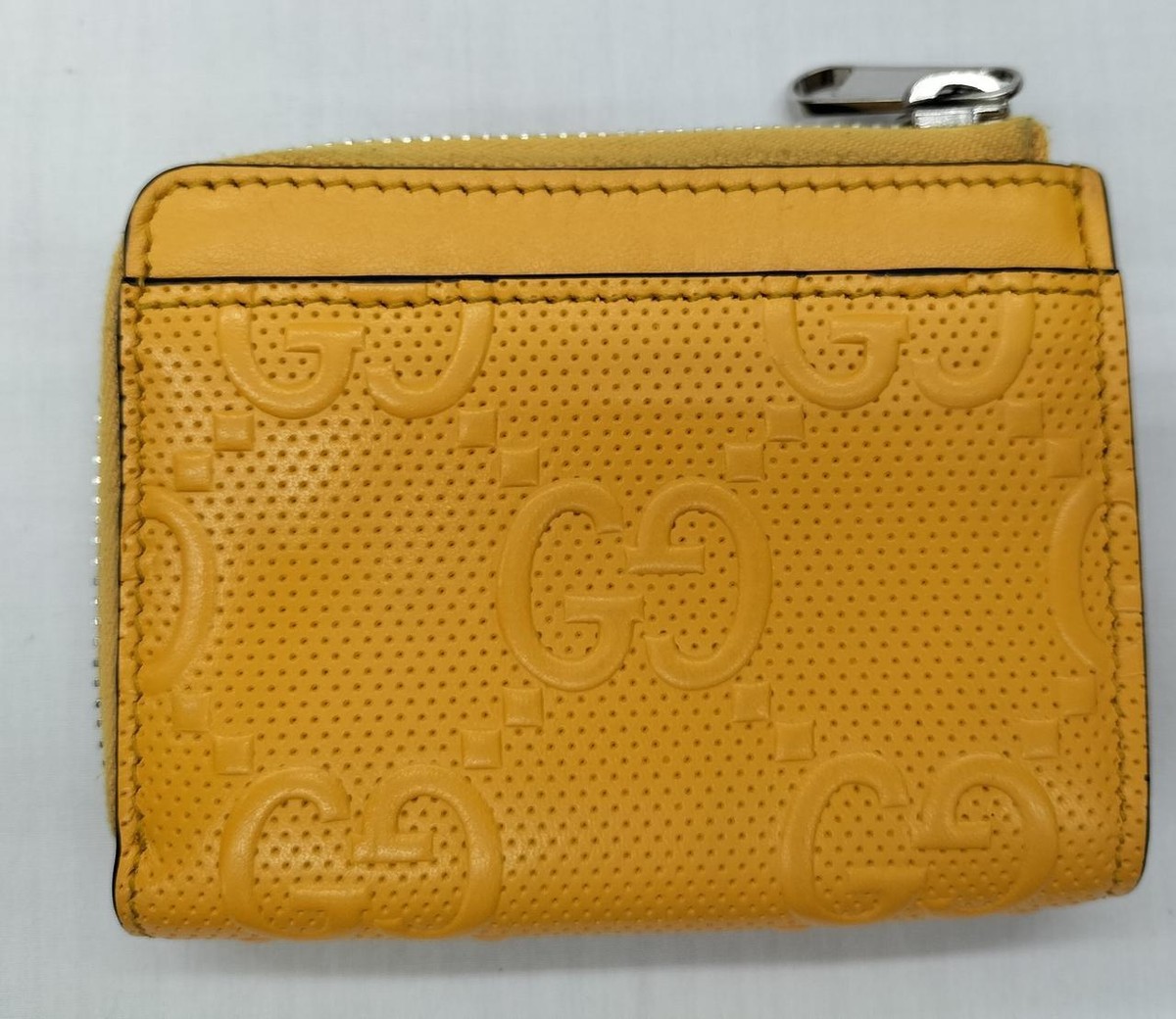 Gucci GG Embossed Coin Purse Wallet Yellow 657571 | eBay