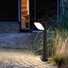 Modern BLACK LED Bollard Garden Lamp Post 12W Adjustable Stainless Steel Light 