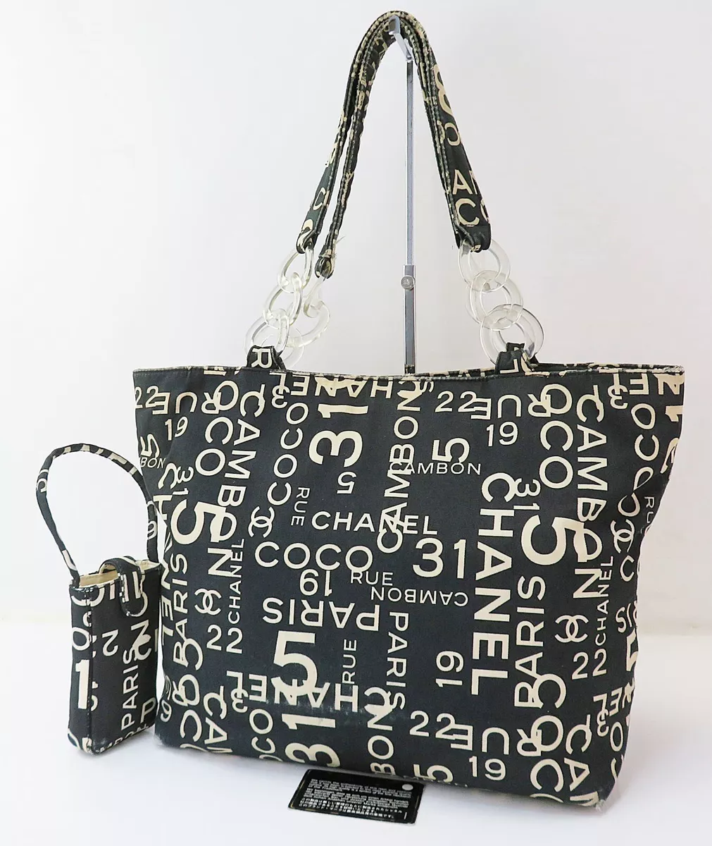 coco chanel canvas black and white