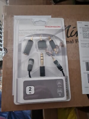 THOMSON Klinken-Anschluss-Set stereo | 2m Cinchkabel doppelt geschirmt vergoldet