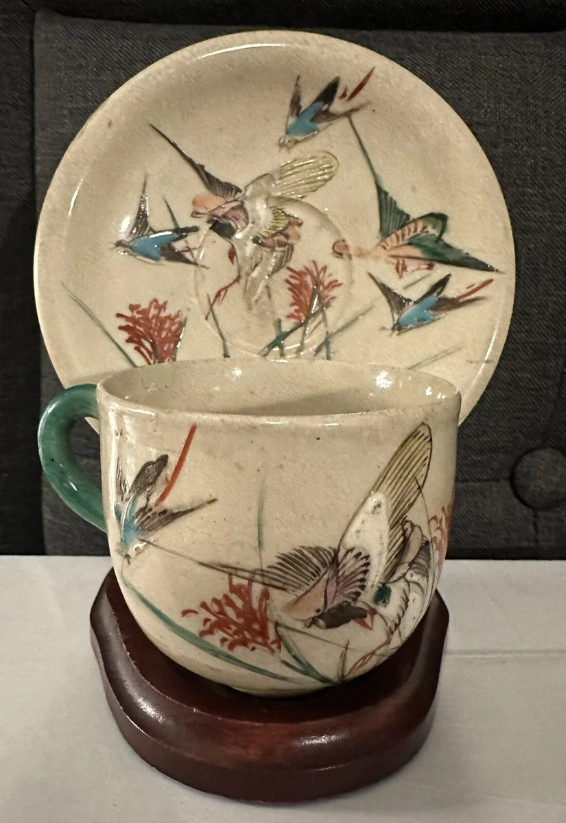 Grande Tasse à Thé Satsuma Avec Soucoupe – Japon Vers 1900 – B-75