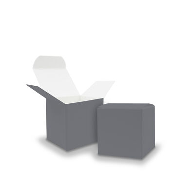 50x itenga Würfelbox 5x5cm grau Gastgeschenk Schachtel Adventskalender