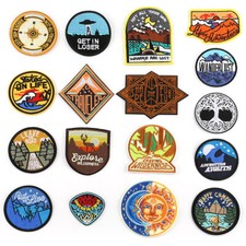 17PCS The Tree of Life Embroidered Patches Iron on Round Patch for Clothes Caps
