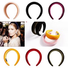 Womens Girls Thick Padded Headband Flannel Sponge Wide Hair Hoop Accessories