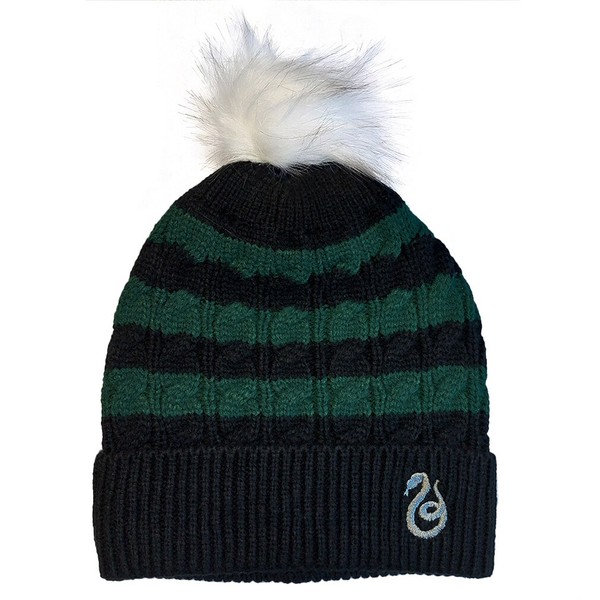 Harry Potter MüTze Slytherin Snake Beanie BommelmüTze StrickmüTze WintermüTze-image