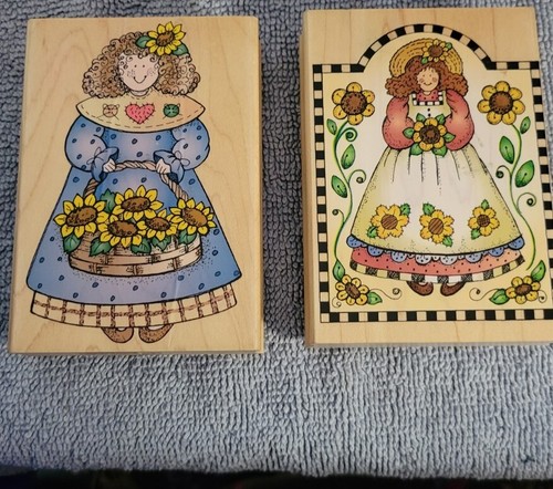 2er Set Hero Arts Briefmarken Sonnenblumenmädels - Bild 1 von 4