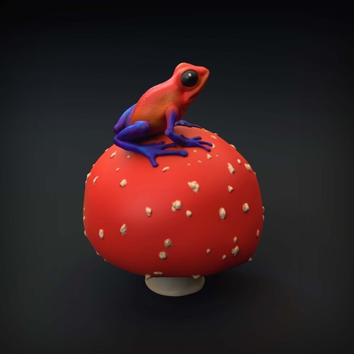 Dart Frosch - 3D gedrucktes Modell - unbemalt - Tiere Miniaturen - Bild 8 von 12