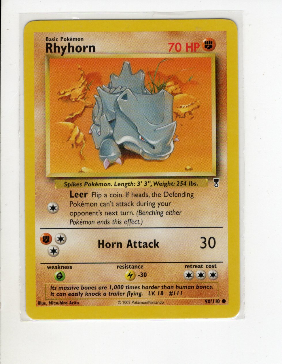RHYHORN LEGENDARY COLLECTION POKEMON CARDS #90/110 EX/NM