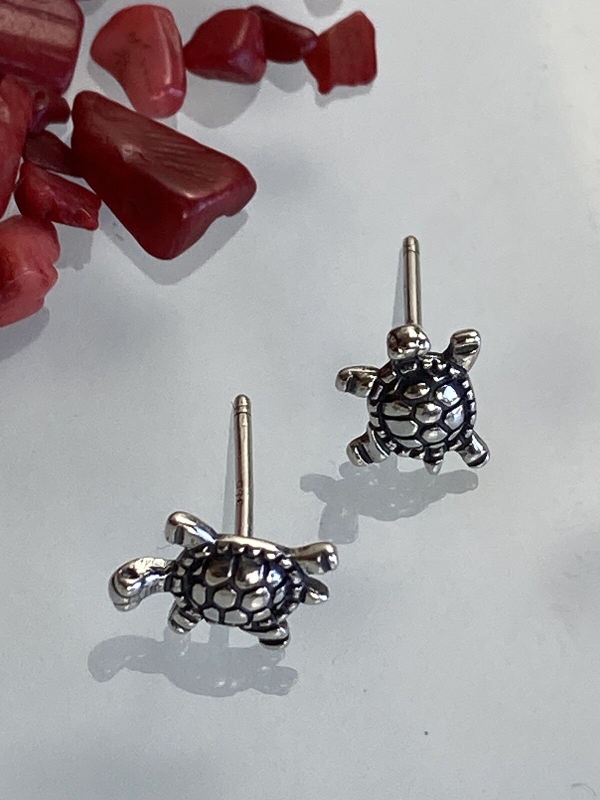 New Sterling 925 Solid Silver Turtle Stud Earring… - image 5