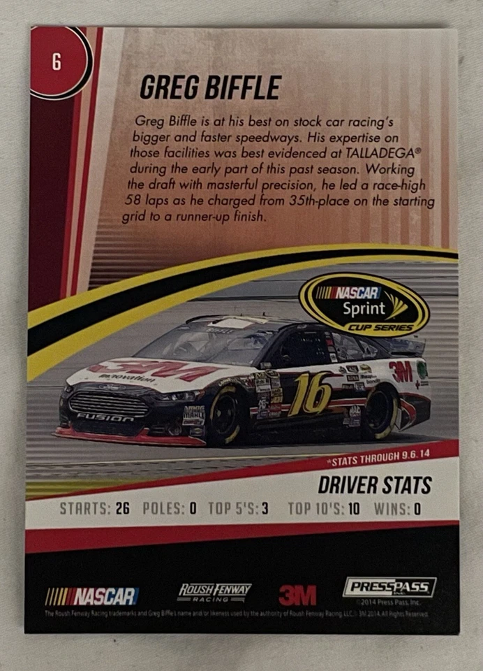 2015 Press Pass #6 Greg Biffle - Image 2 of 2