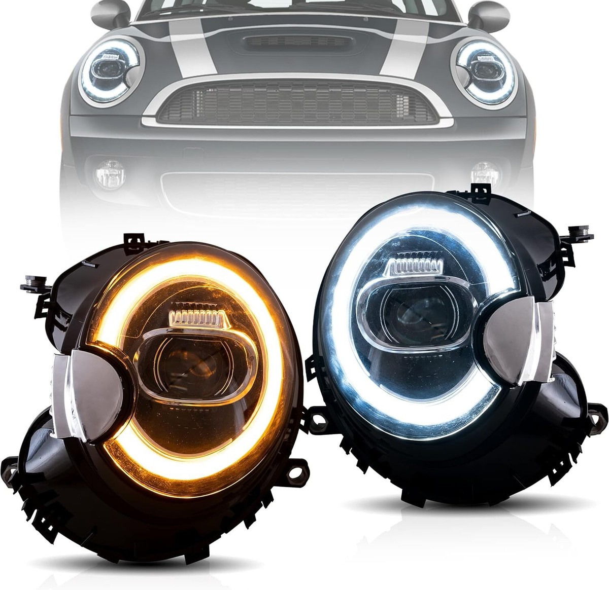 VLAND Headlights Fit 2007-2013 BMW Mini Cooper R55 R56 R57 R58 R59