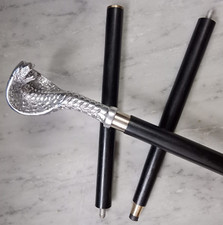 Victorian Style King Cobra Head Handle Vintage Wooden Walking Stick Cane Gift