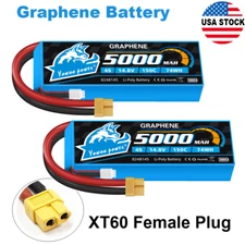 2pcs Yowoo 14.8V 4S 5000mAh Lipo Battery 150C XT60 for RC Airplane Drone Truck