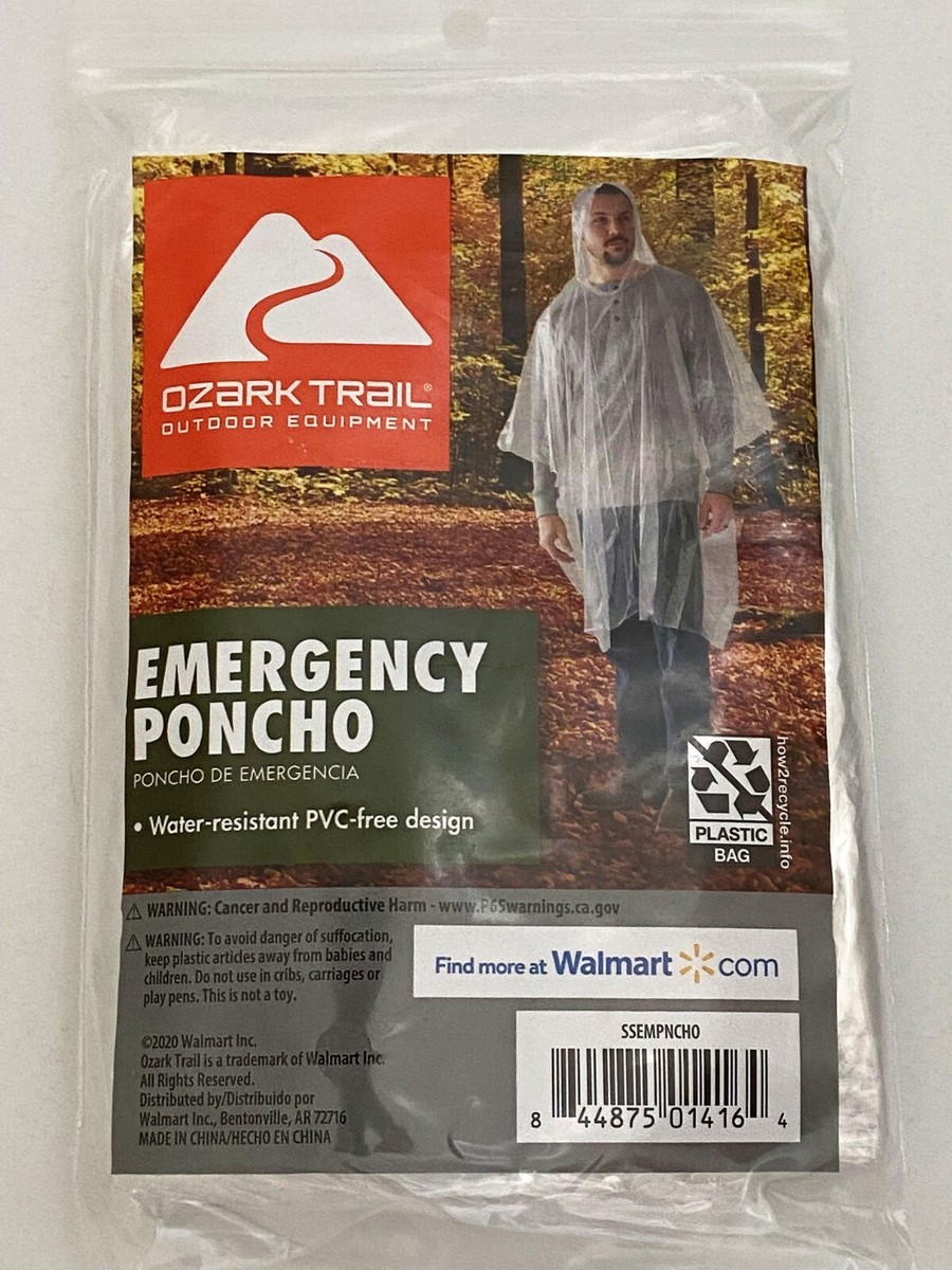 Ozark Trail Clear Hooded One Size Fits Most Emergency Poncho OUT of STOCK