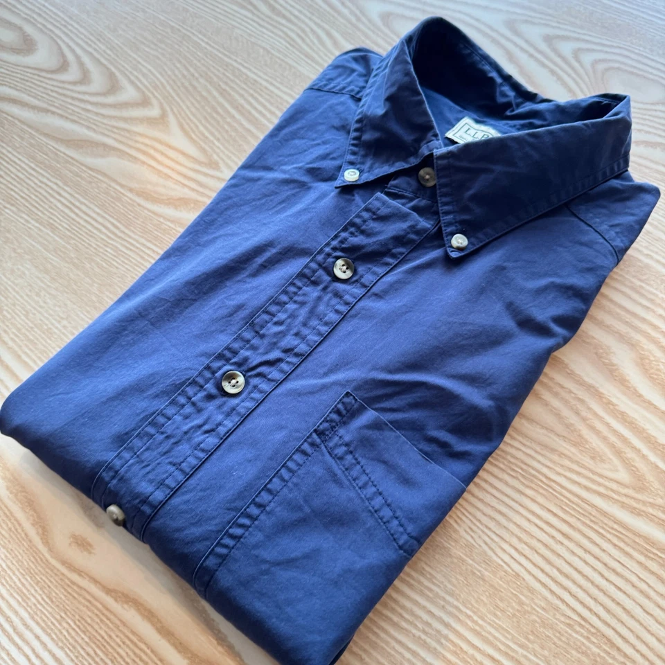 L.L.Bean Medium Shirt Mens Blue 24" Pit-to-Pit Designer Fashion Short Sleeve Men - Image 2 of 4