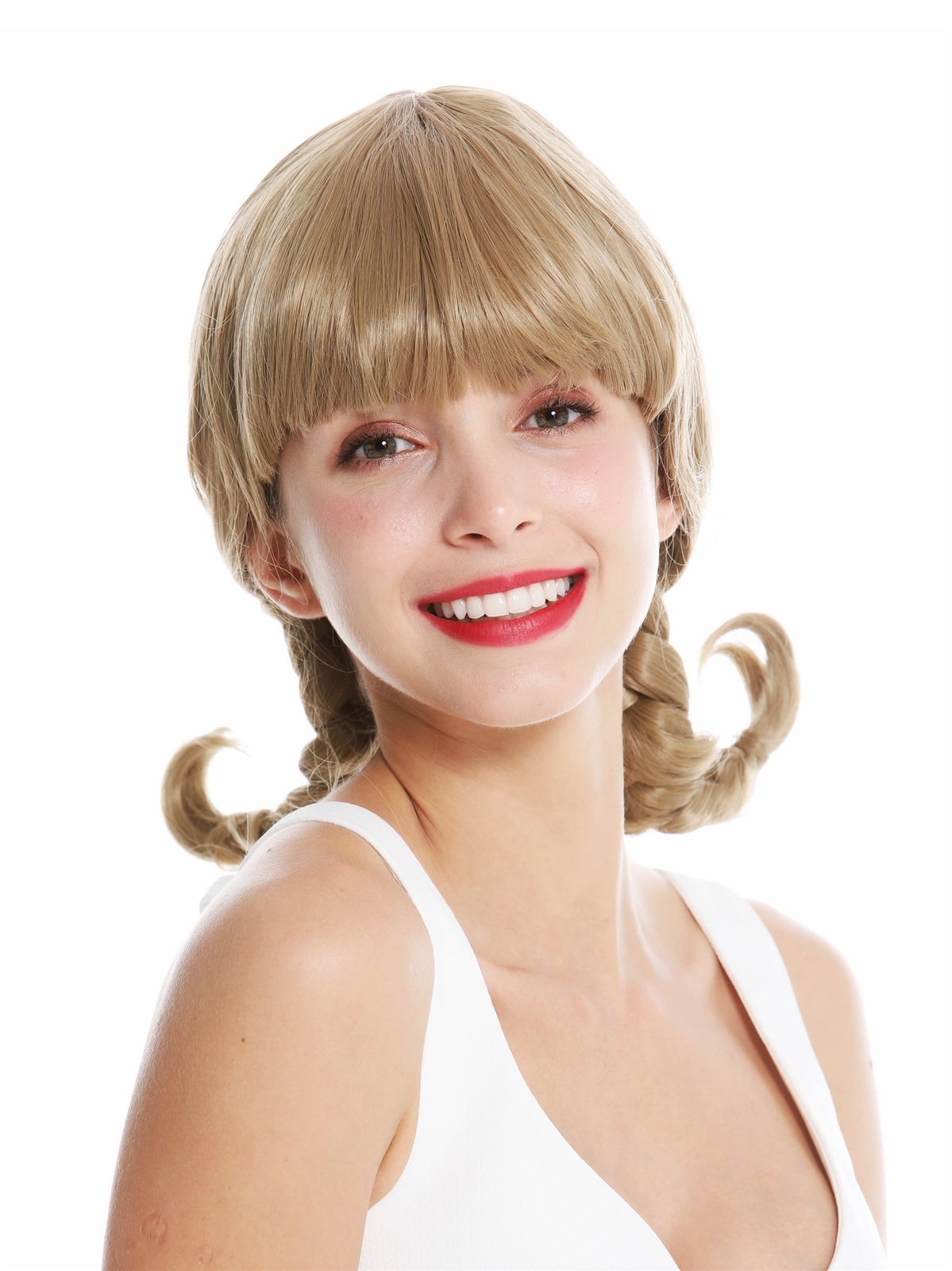 Women's Wig Ladies Cosplay Fringe Braids Stiff Braided Blonde GFW3273