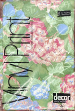 vintage 1983 NOS Vinyl Floral Print Flannel Back TABLECLOTH 70" Round Decor Home