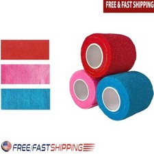 3 Pack Self Adhesive Bandage Wrap Stretch Cohesive Tape Pets Sports Use