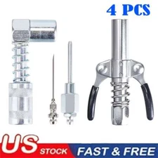 Grease Gun Accessory Kit 90 Degree Coupler Adapter Needle Tips Dispenser Steel