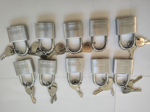 abus 67ti/40 hb50 silver keyed the same aluminum LOT Of 10 - Picture 2 of 13