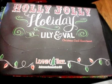20 Leanin Tree Christmas cards New in box Holly Jolly Holiday by Lily & Val