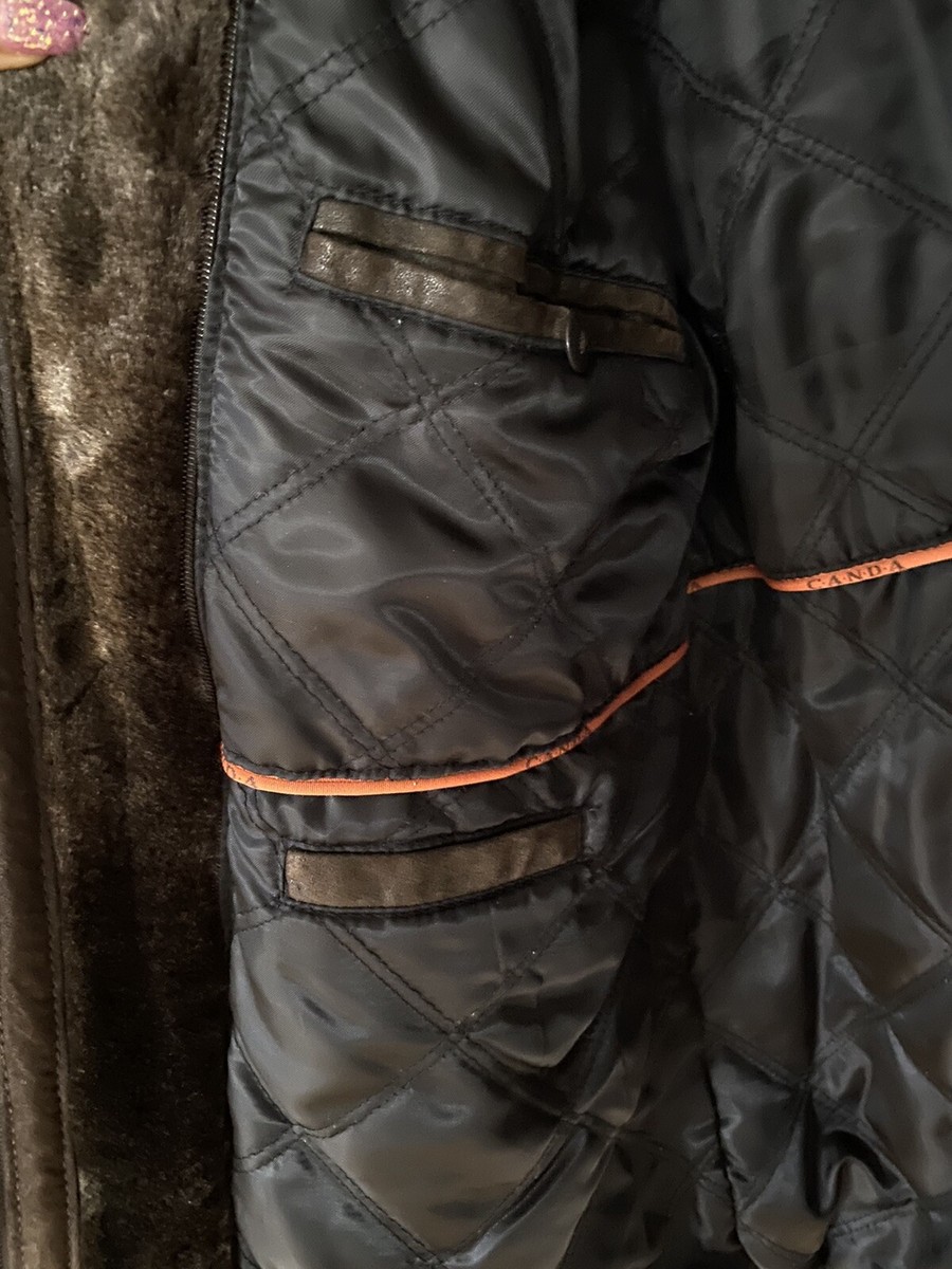 Herren Canda Jacke 56 Braun Echtes Leder Parka Mantel Winter