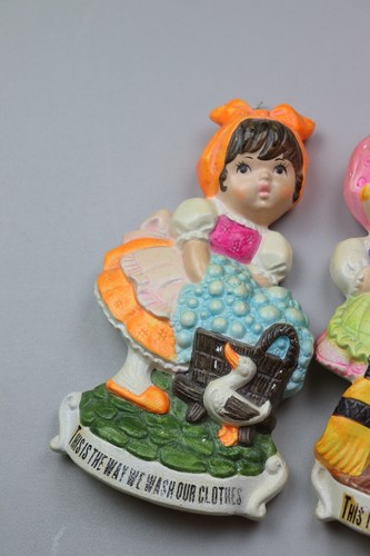 Lot of 3 Jeffrey Snyder NY 1973 JSNY Plaster 3D Girls Cleaning Baking - Picture 4 of 8