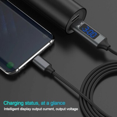 Micro USB Cable 3.0 Fast Charge Cable With Volt and Amp Digital LCD Display. 