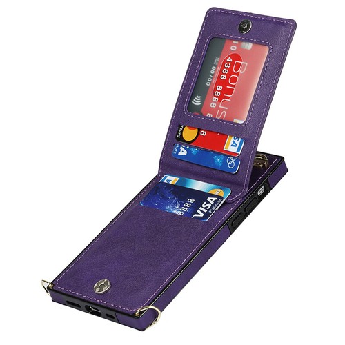 For iPhone 16e/15/14/13/12/11 XR SE Crossbody Leather Case Flip Card Back Cover - Picture 30 of 42