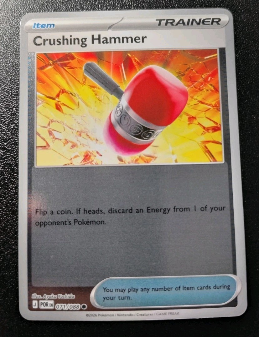 Pokemon Perfect Order Crushing Hammer Reverse Holo Trainer Card 071/088 NM