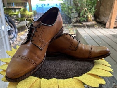 Allen Edmonds Clifton Cap Toe Derby Leather Dress Shoes Walnut Size 10.5 D