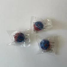 Tupperware Mini Shape O Ball Keychain -Vintage Style Red Blue New - LOT OF 3