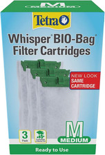 Whisper Bio-Bag Medium Filter Cartridges for Aquariums, 3 Count, Ready to Use, F