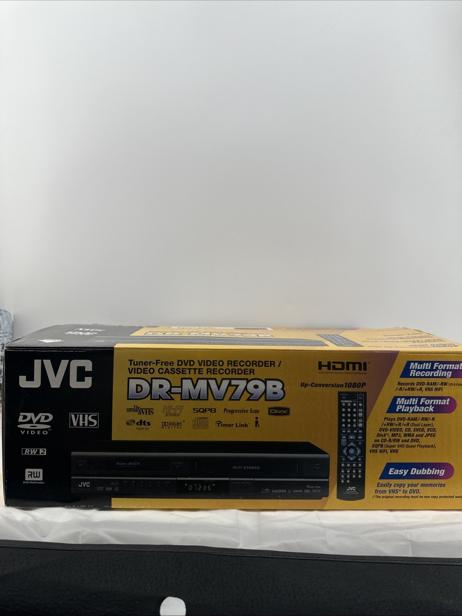 JVC DR-MV79B DVD VHS VCR Recorder HDMI 1080p Open Box Very Clean