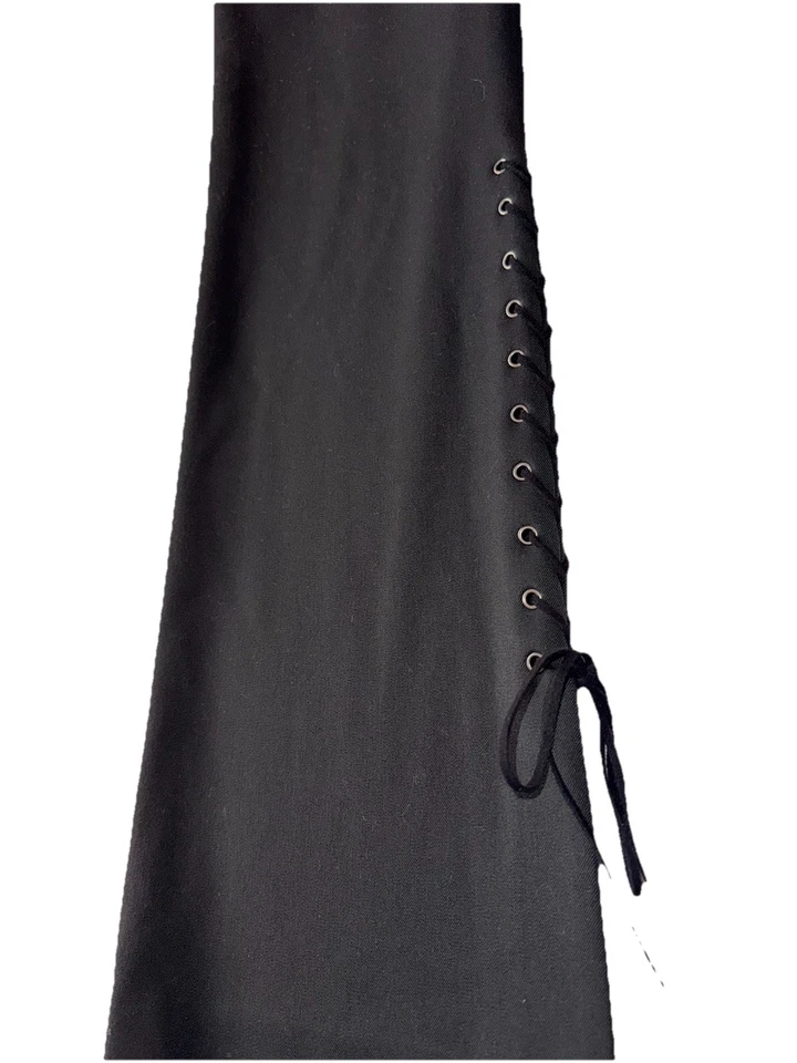 Pantalones Fabrizio Gianni Gris Frente Plano Elastizados Corsé Lateral Cordones Talla 12 Foto 2 de 4