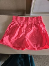 ZENANA Plus Size Athletic Shorts Pink Pocket Elastic Waist Lightweight 3X