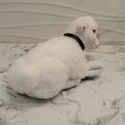 White Plush Lamb Laying Down With Black Collar Bell With Porcelain Face & Ears — photo 3