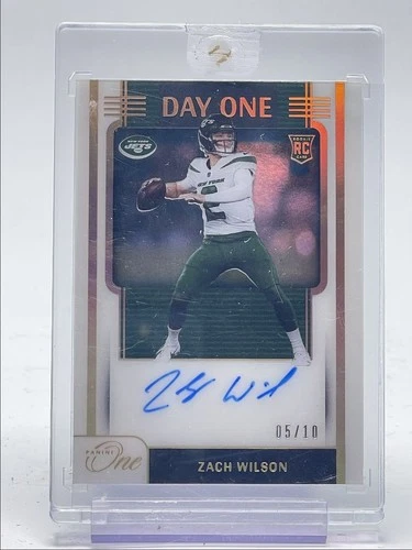 ZACH WILSON 2021 PANINI ONE DAY ONE ROOKIE AUTOGRAPH GOLD RC AUTO /10 Q5159